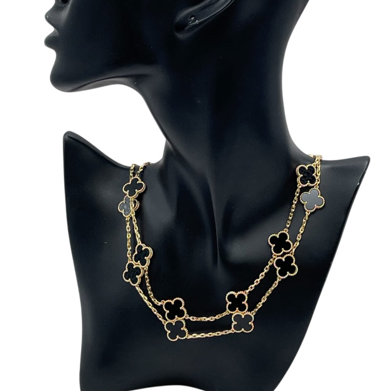 ヴァンクリーフ＆アーペル Van Cleef & Arpels ヴィンテージ アルハンブラネックレス20モチーフ ゴールド Au750/オニキス ジュエリー