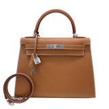 エルメス HERMES ケリー28 外縫い K刻 ゴールド シルバー金具 エプソン レディース ハンドバッグ ショルダーバッグ