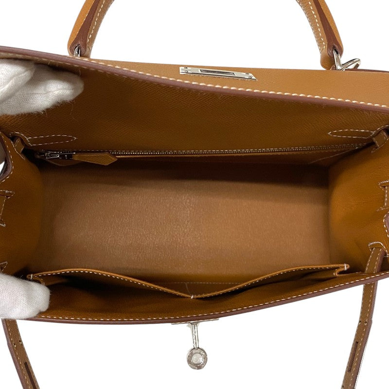 エルメス HERMES ケリー28 外縫い K刻 ゴールド シルバー金具 エプソン レディース ハンドバッグ ショルダーバッグ
