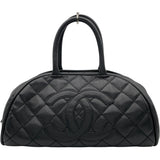 シャネル CHANEL ココマークボストンバッグ 10番台 ブラック キャビア レディース ハンドバッグ