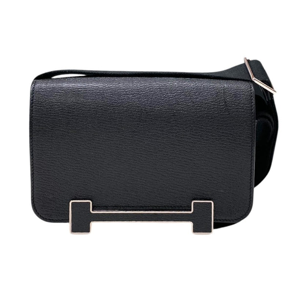 エルメス HERMES ゲタ U刻印 (2022年製) ブラック シルバー金具 シェーブル レディース ショルダーバッグ