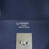 エルメス HERMES バーキン40 パーソナルオーダー Z刻印 ブルーニュイ×カノピ シルバー金具 トゴ レディース ハンドバッグ