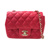 シャネル CHANEL ミニマトラッセ18 A35200 21番台 ピンク ゴールド金具 ラムスキン レディース ショルダーバッグ