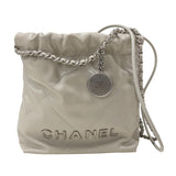 シャネル CHANEL CHANEL22ミニバッグ AS3980 グレー シルバー金具 シャイニーカーフ レディース ショルダーバッグ