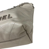 シャネル CHANEL CHANEL22ミニバッグ AS3980 グレー シルバー金具 シャイニーカーフ レディース ショルダーバッグ