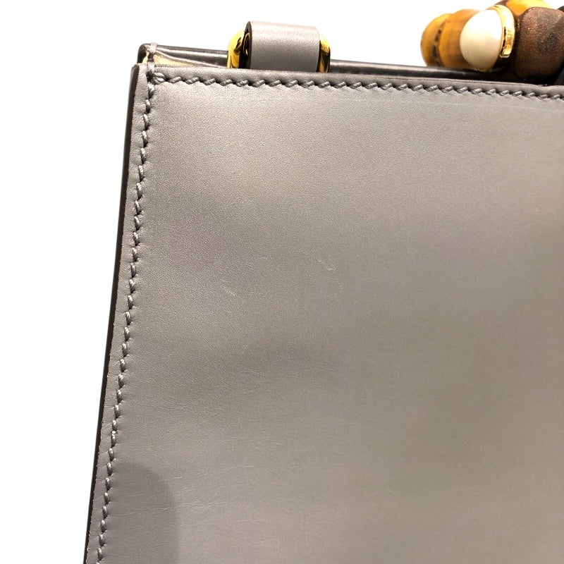 グッチ GUCCI バンブーハンドルハンドバッグ 453764 グレー レザー レディース ハンドバッグ
