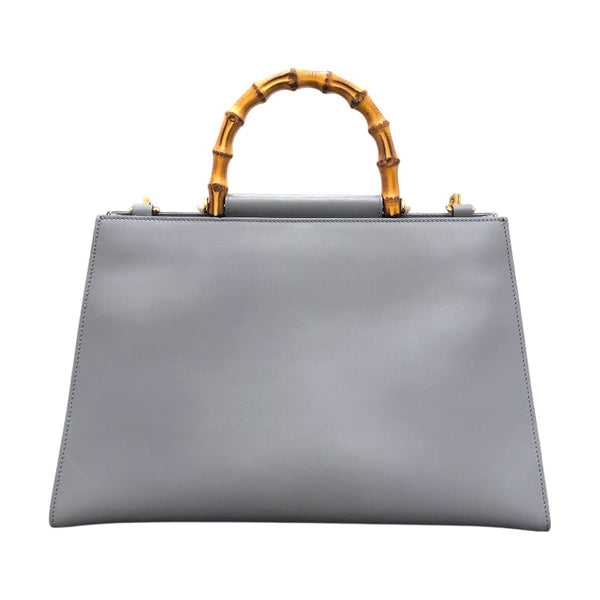 グッチ GUCCI バンブーハンドルハンドバッグ 453764 グレー レザー レディース ハンドバッグ