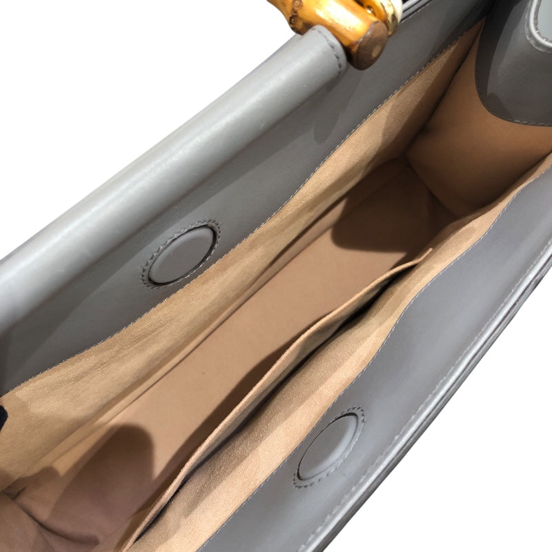 グッチ GUCCI バンブーハンドルハンドバッグ 453764 グレー レザー レディース ハンドバッグ