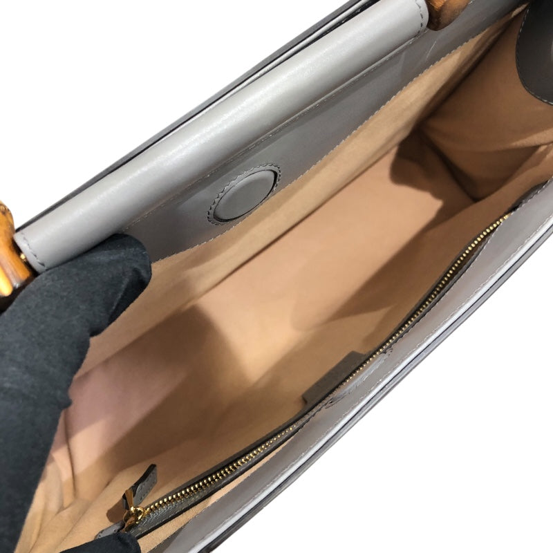 グッチ GUCCI バンブーハンドルハンドバッグ 453764 グレー レザー レディース ハンドバッグ