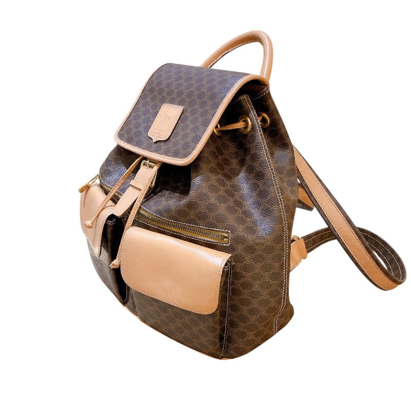 セリーヌ CELINE マカダムバックパック ブラウン PVC レディース