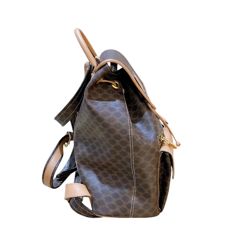 セリーヌ CELINE マカダムバックパック ブラウン PVC レディース