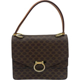 セリーヌ CELINE マカダム柄 トップハンドルバッグ ブラウン PVC レディース ハンドバッグ