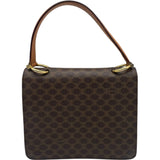 セリーヌ CELINE マカダム柄 トップハンドルバッグ ブラウン PVC レディース ハンドバッグ