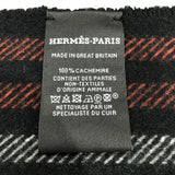 エルメス HERMES カシミヤ マフラー ブラック×レッド カシミヤ メンズ マフラー