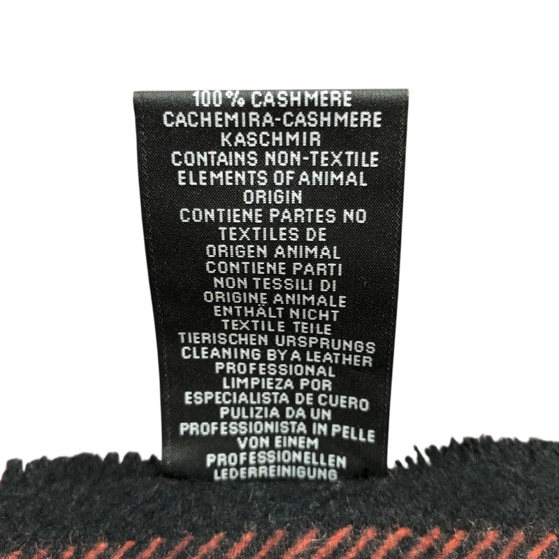 エルメス HERMES カシミヤ マフラー ブラック×レッド カシミヤ メンズ マフラー