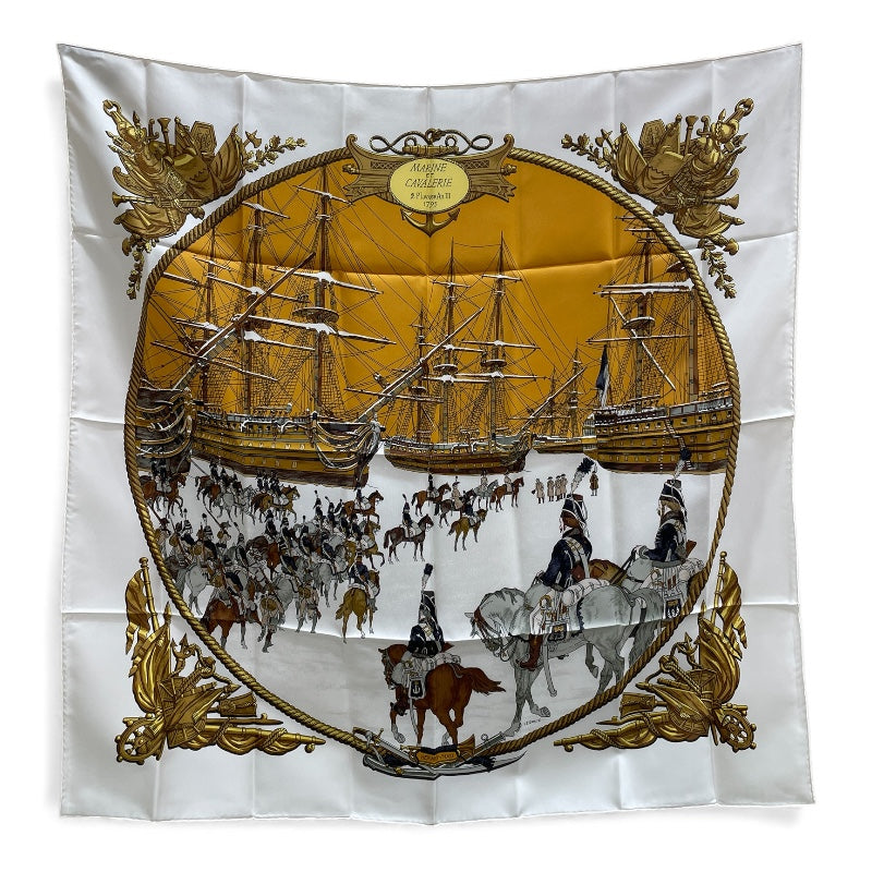 エルメス HERMES カレ90 　Marine et Cavalerie マルチカラー レディース スカーフ