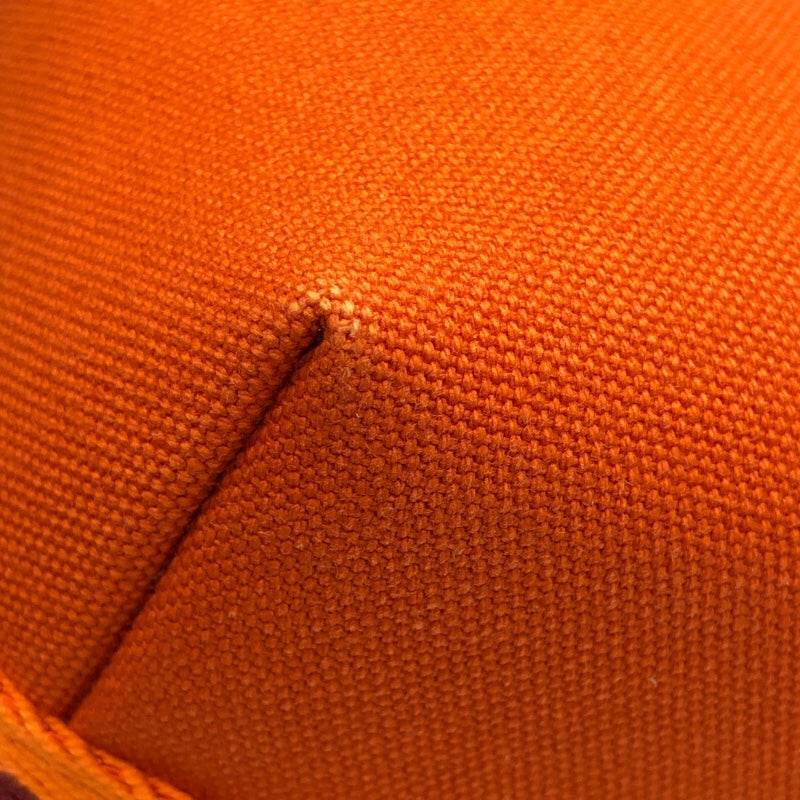 エルメス HERMES プリッドアブラック オレンジ トワル レディース ポーチ