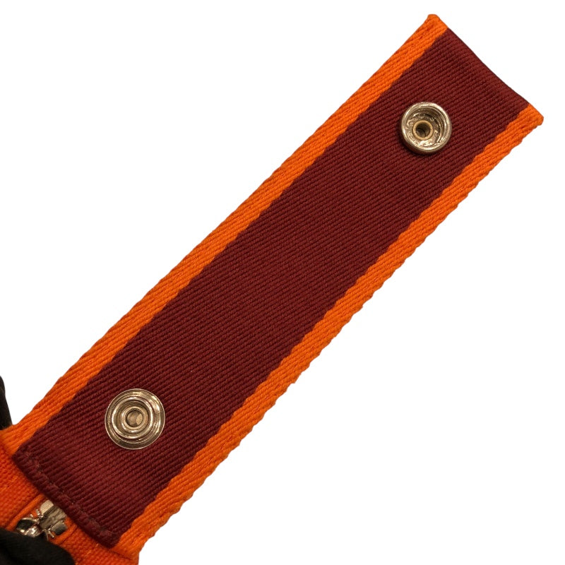 エルメス HERMES プリッドアブラック オレンジ トワル レディース ポーチ