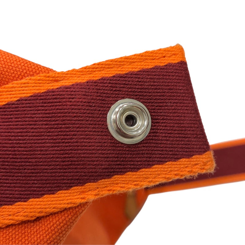 エルメス HERMES プリッドアブラック オレンジ トワル レディース ポーチ