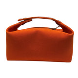 エルメス HERMES プリッドアブラック オレンジ トワル レディース ポーチ