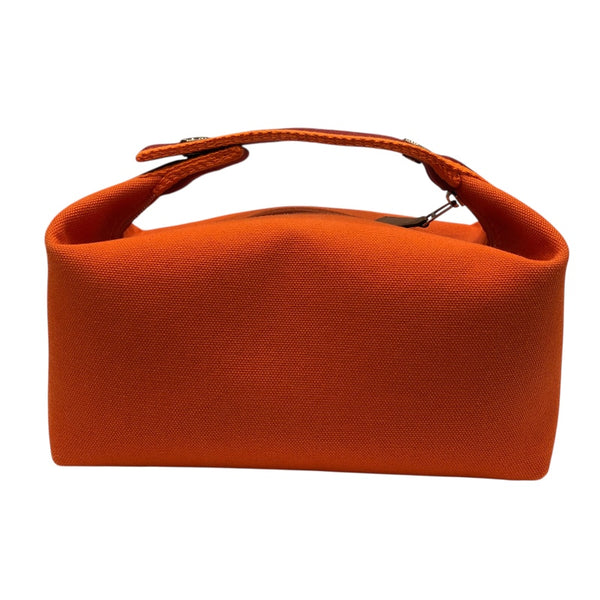 エルメス HERMES プリッドアブラック オレンジ トワル レディース ポーチ