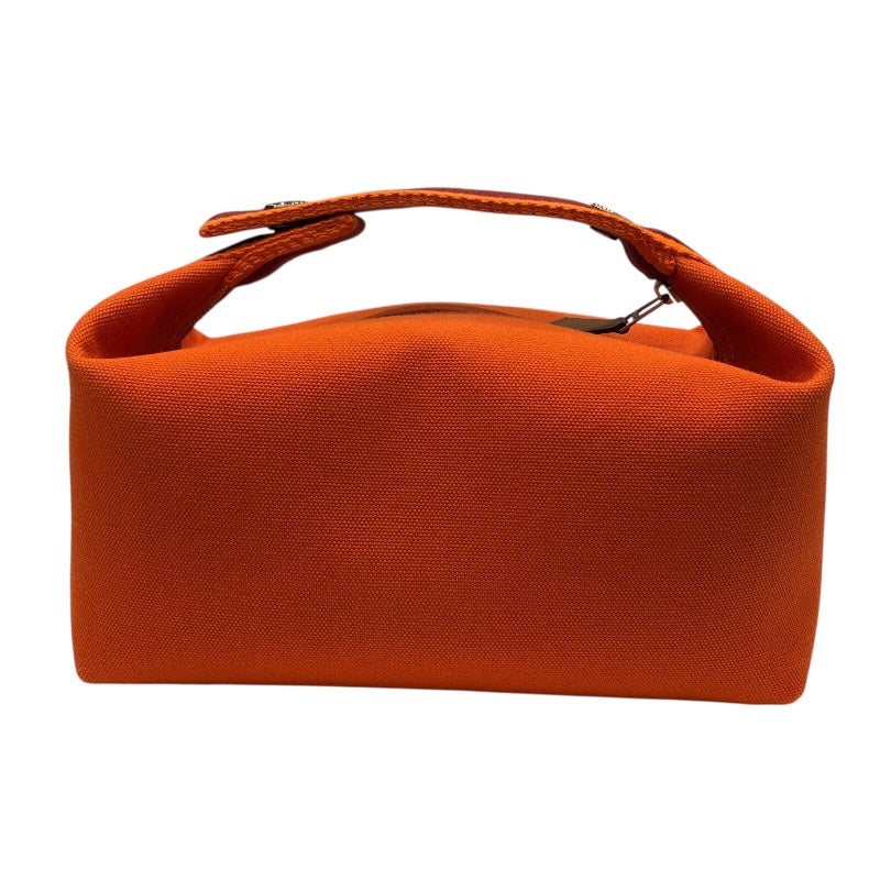 エルメス HERMES プリッドアブラック オレンジ トワル レディース ポーチ