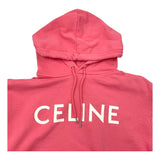セリーヌ CELINE ロゴプリントルーズフーディーパーカー 2Y321670Q ピンク コットン メンズ パーカー