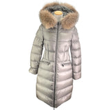 モンクレール MONCLER BOEDIC ファー付ダウンコート F20931C20202 グレー ナイロン レディース ダウンジャケット