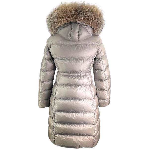 モンクレール MONCLER BOEDIC ファー付ダウンコート F20931C20202 グレー ナイロン レディース ダウンジャケット