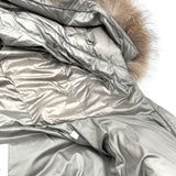 モンクレール MONCLER BOEDIC ファー付ダウンコート F20931C20202 グレー ナイロン レディース ダウンジャケット