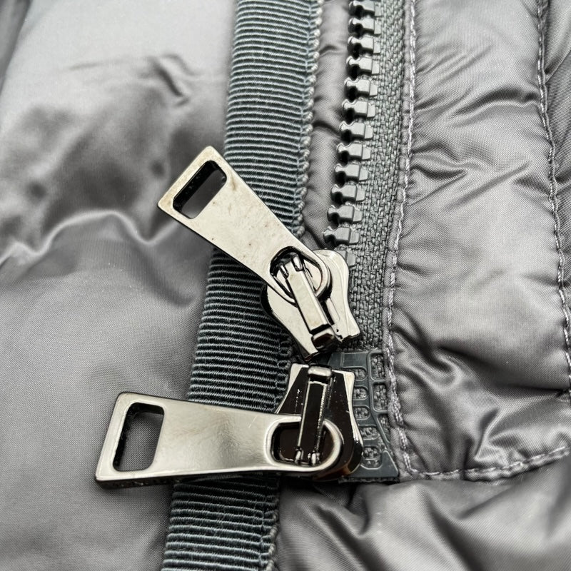 モンクレール MONCLER HERMIFUR ファー付ダウンコート D20934990015 グレー ナイロン レディース ダウンジャケット