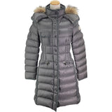 モンクレール MONCLER HERMIFUR ファー付ダウンコート D20934990015 グレー ナイロン レディース ダウンジャケット