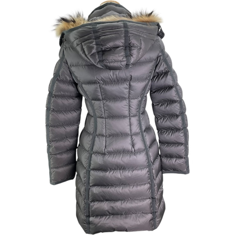 モンクレール MONCLER HERMIFUR ファー付ダウンコート D20934990015 グレー ナイロン レディース ダウンジャケット