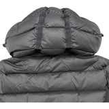 モンクレール MONCLER HERMIFUR ファー付ダウンコート D20934990015 グレー ナイロン レディース ダウンジャケット