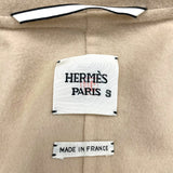 エルメス HERMES レザーベルト装飾カシミヤロングコート ベージュ キャメル レディース その他アウター