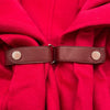 エルメス HERMES レザーベルト付カシミヤケープ レッド カシミヤ レディース その他アウター