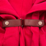 エルメス HERMES レザーベルト付カシミヤケープ レッド カシミヤ レディース その他アウター