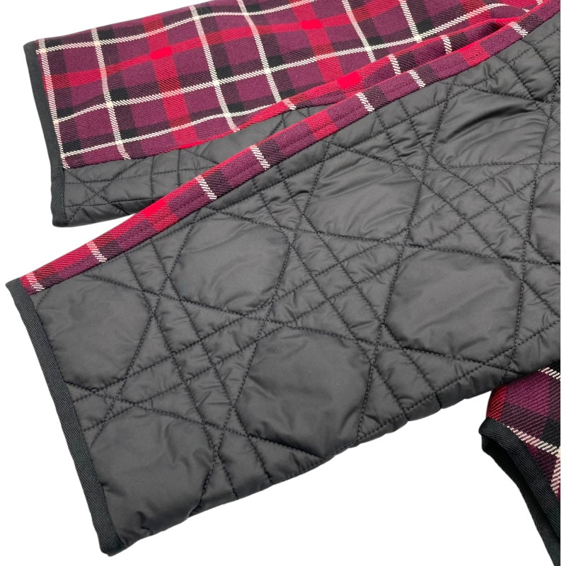 クリスチャン・ディオール Christian Dior チェック切替マクロカナージュジャケット 351C56A1463 ブラック/レッド ウール レディース その他アウター