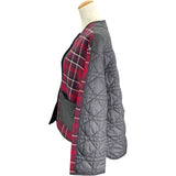 クリスチャン・ディオール Christian Dior チェック切替マクロカナージュジャケット 351C56A1463 ブラック/レッド ウール レディース その他アウター