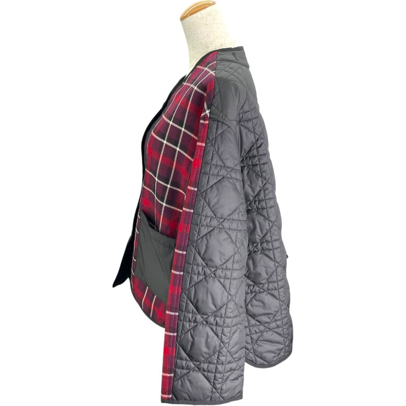 クリスチャン・ディオール Christian Dior チェック切替マクロカナージュジャケット 351C56A1463 ブラック/レッド ウール レディース その他アウター