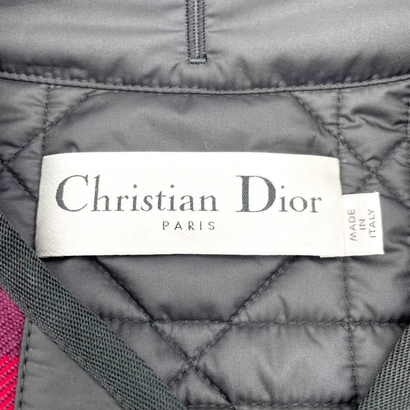 クリスチャン・ディオール Christian Dior チェック切替マクロカナージュジャケット 351C56A1463 ブラック/レッド ウール レディース その他アウター