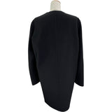 セリーヌ CELINE カシミヤ混ノーカラーコート ブラック 毛 レディース その他アウター