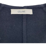 セリーヌ CELINE カシミヤ混ノーカラーコート ブラック 毛 レディース その他アウター