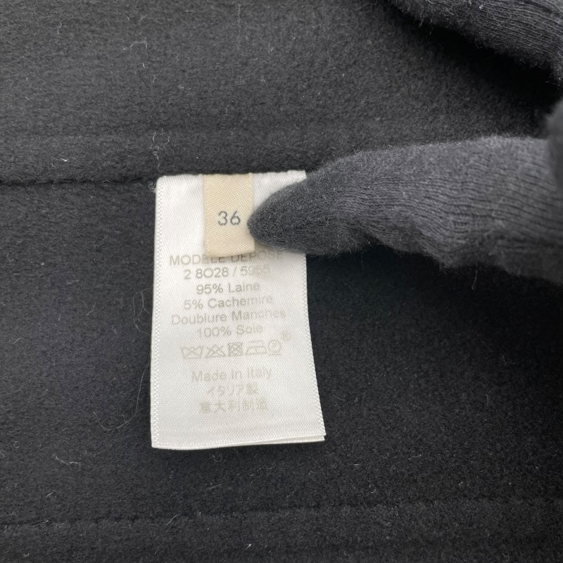 セリーヌ CELINE カシミヤ混ノーカラーコート ブラック 毛 レディース その他アウター