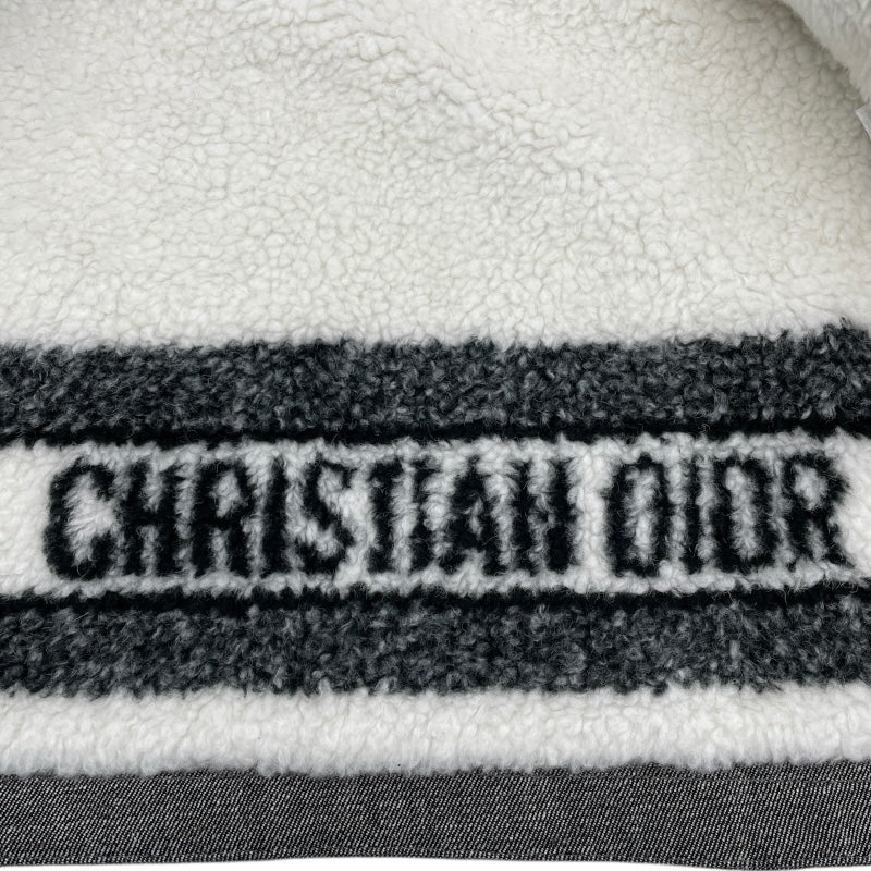 クリスチャン・ディオール Christian Dior BEE刺繍ボア切替ジャケット 157V54A3439 グレー コットン レディース その他アウター