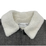 クリスチャン・ディオール Christian Dior BEE刺繍ボア切替ジャケット 157V54A3439 グレー コットン レディース その他アウター