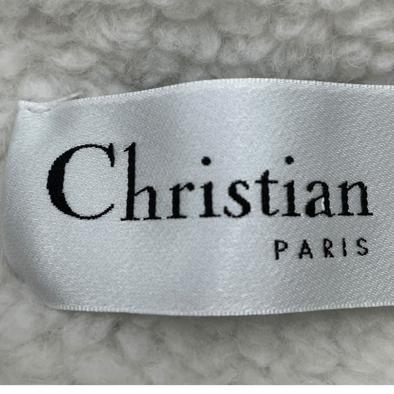 クリスチャン・ディオール Christian Dior BEE刺繍ボア切替ジャケット 157V54A3439 グレー コットン レディース その他アウター
