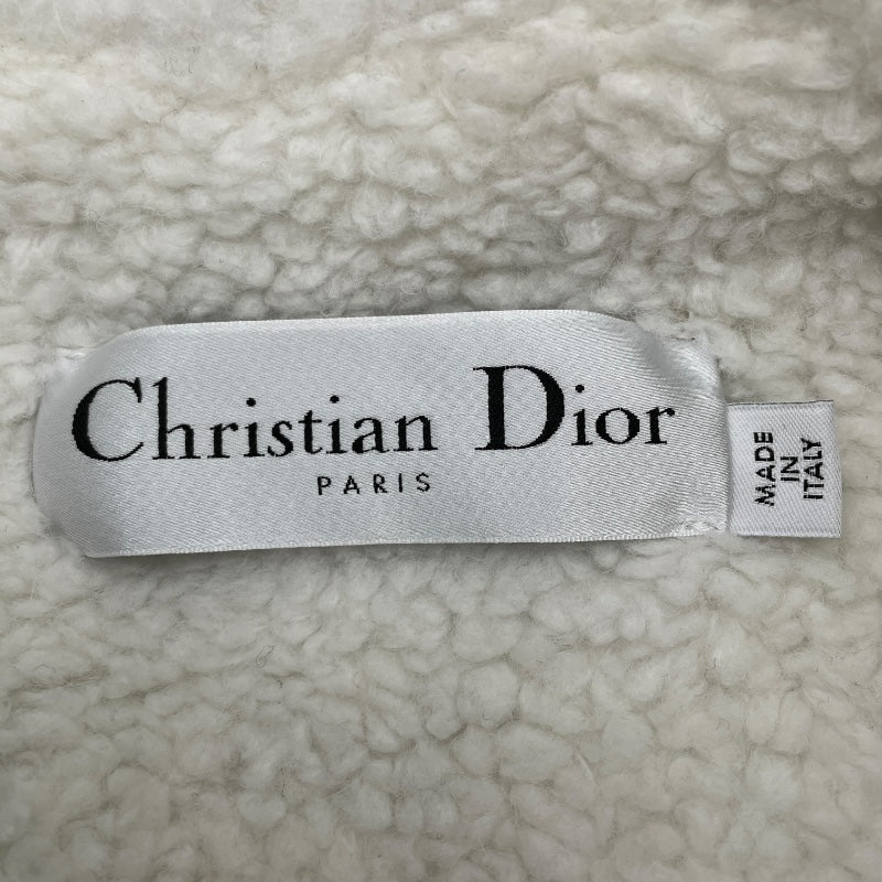 クリスチャン・ディオール Christian Dior BEE刺繍ボア切替ジャケット 157V54A3439 グレー コットン レディース その他アウター