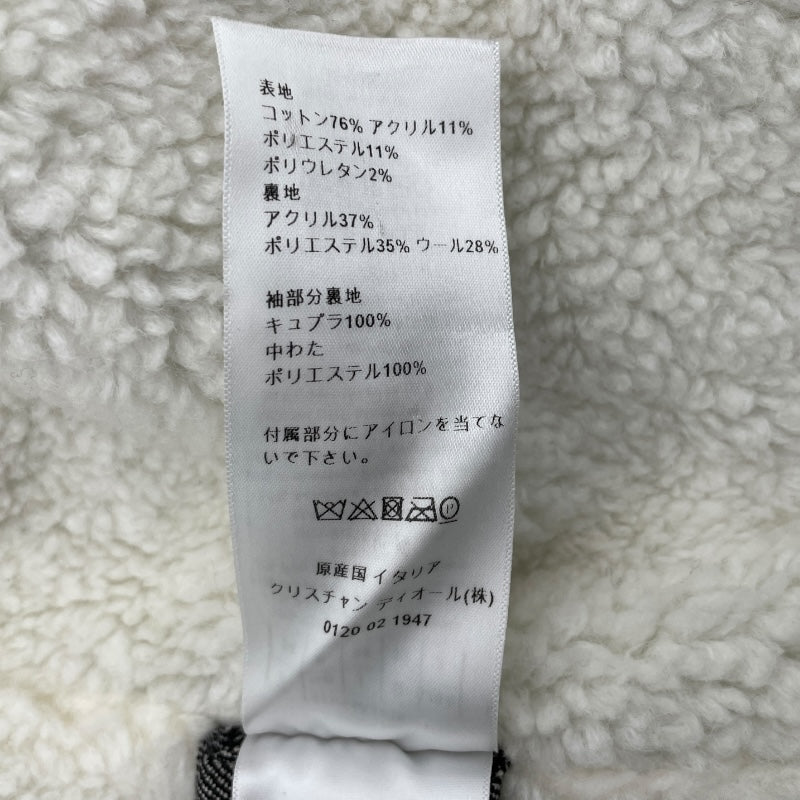 クリスチャン・ディオール Christian Dior BEE刺繍ボア切替ジャケット 157V54A3439 グレー コットン レディース その他アウター