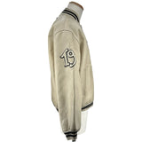 プラダ PRADA ヴィンテージ加工レザーボンバージャケット 58A190 ベージュ レザー メンズ スタジャン